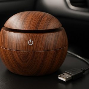 10 Elegant Wood Grain Car Diffuser USB Powered with LED Light