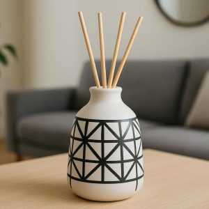 20 Decorative Ceramic Reed Diffuser with Geometric Pattern Modern Home