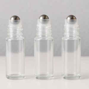 26 Clear Glass Roll On Bottles with Stainless Steel Balls Empty